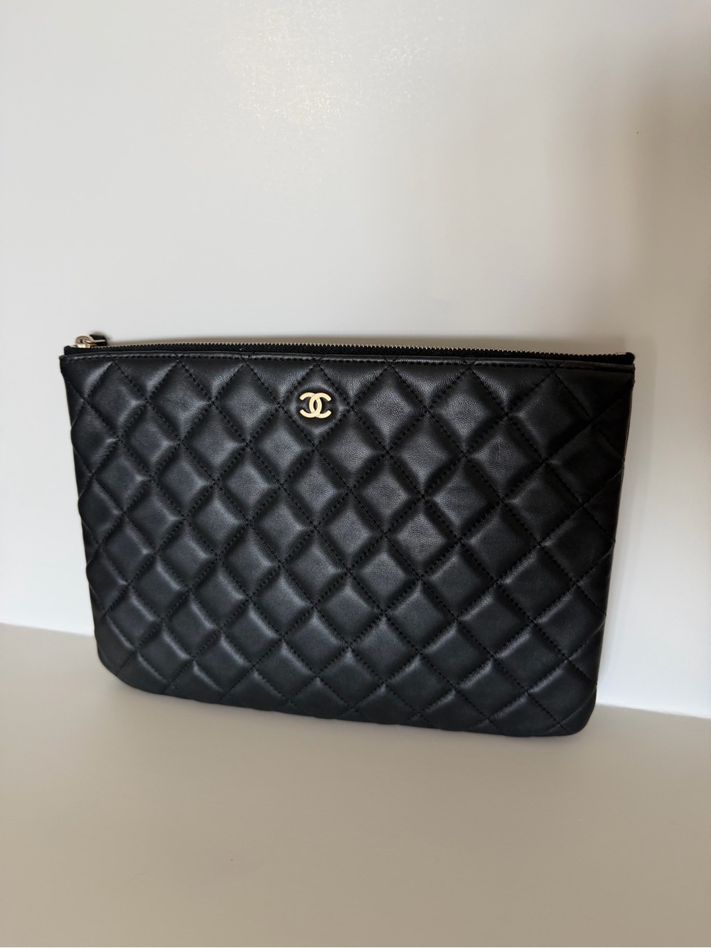 CHANEL Quilted Multicolor Nylon Pouch with Serial Patch